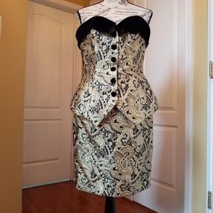 After Five Gold and Navy Dress